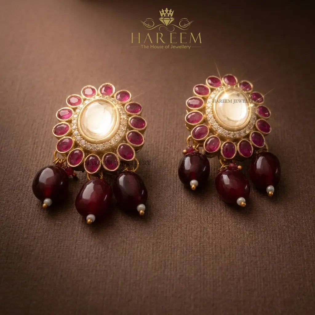 Ujala Polki  set- Ruby Pink