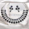 Blue Sapphire Diamond Style Set