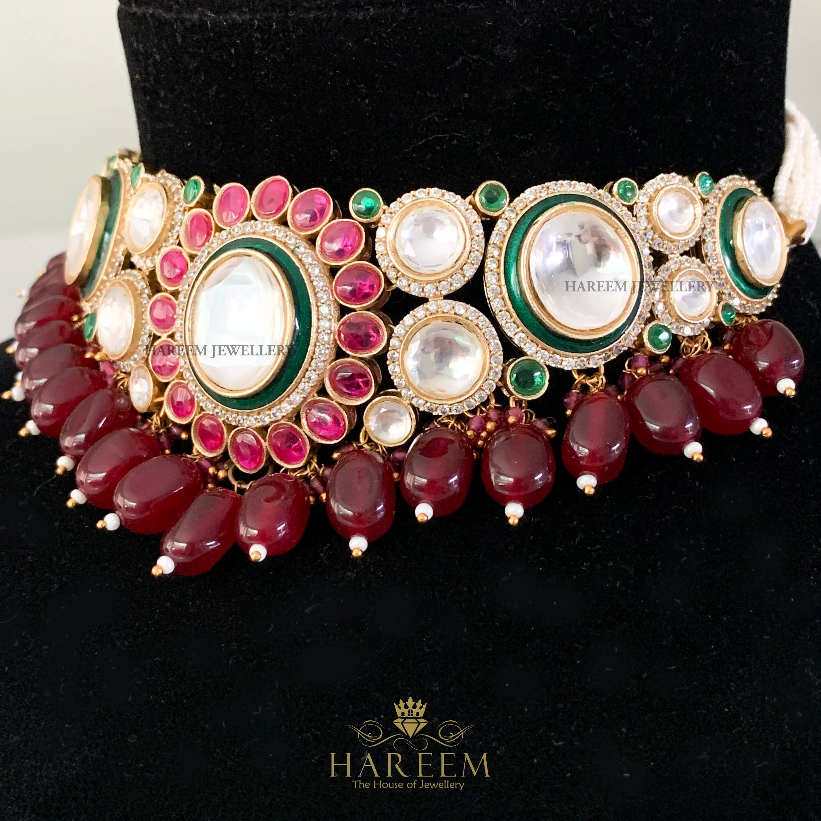 Ujala Polki  set- Ruby Pink
