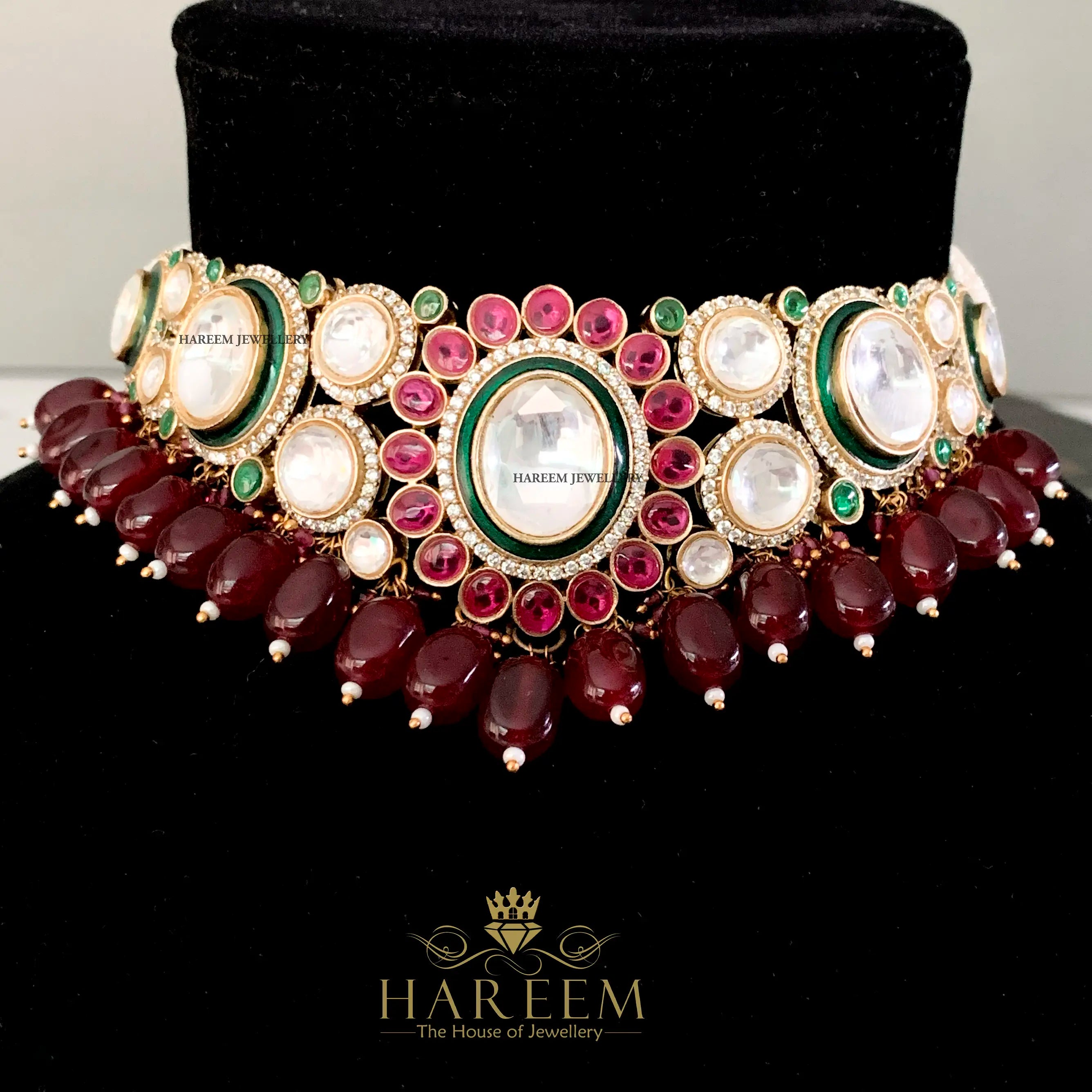 Ujala Polki  set- Ruby Pink