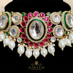 Ujala Polki  set- Pearls Ruby Gold