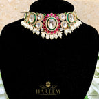 Ujala Polki  set- Pearls Ruby Gold