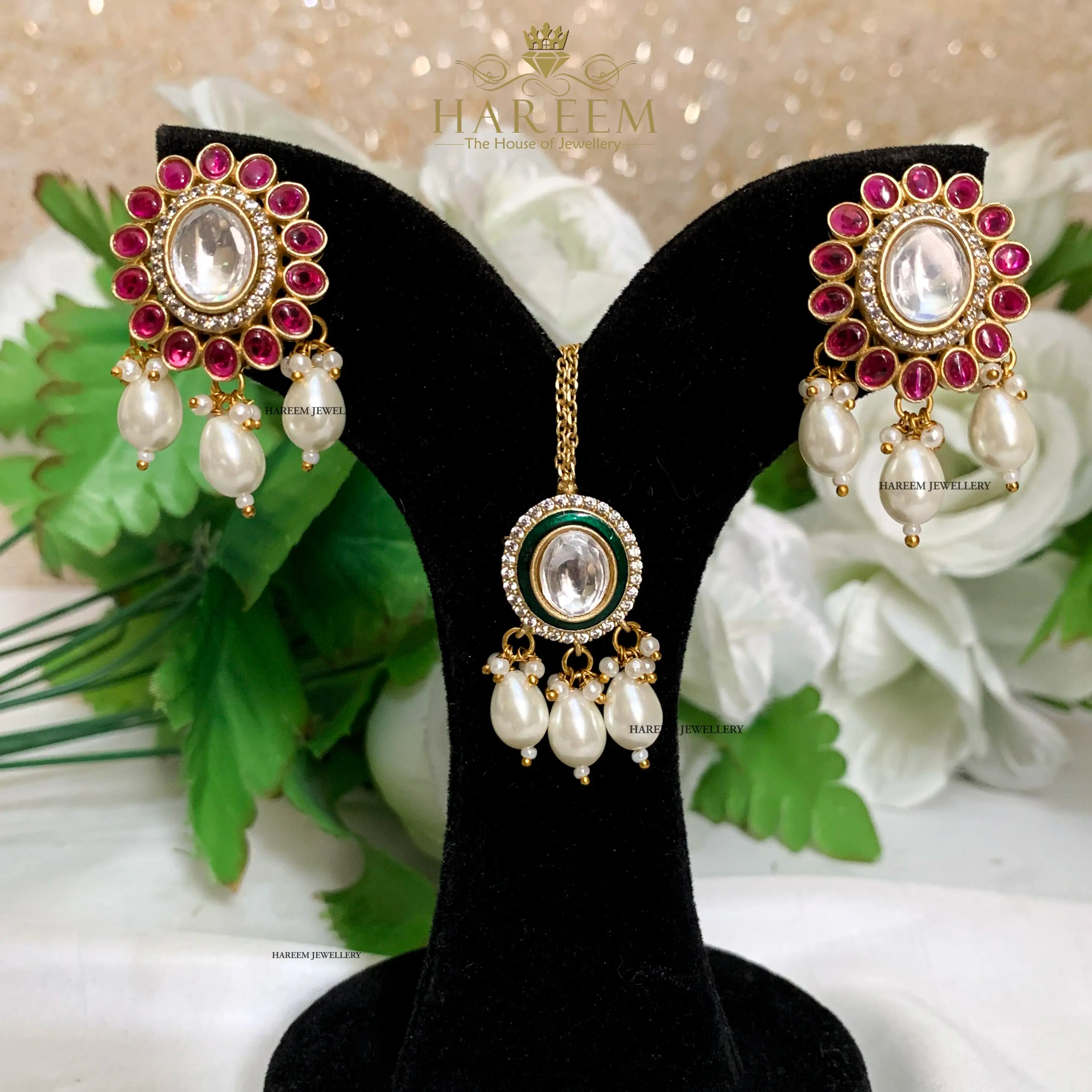 Ujala Polki  set- Pearls Ruby Gold