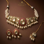 Ujala Polki  set- Pearls Ruby Gold