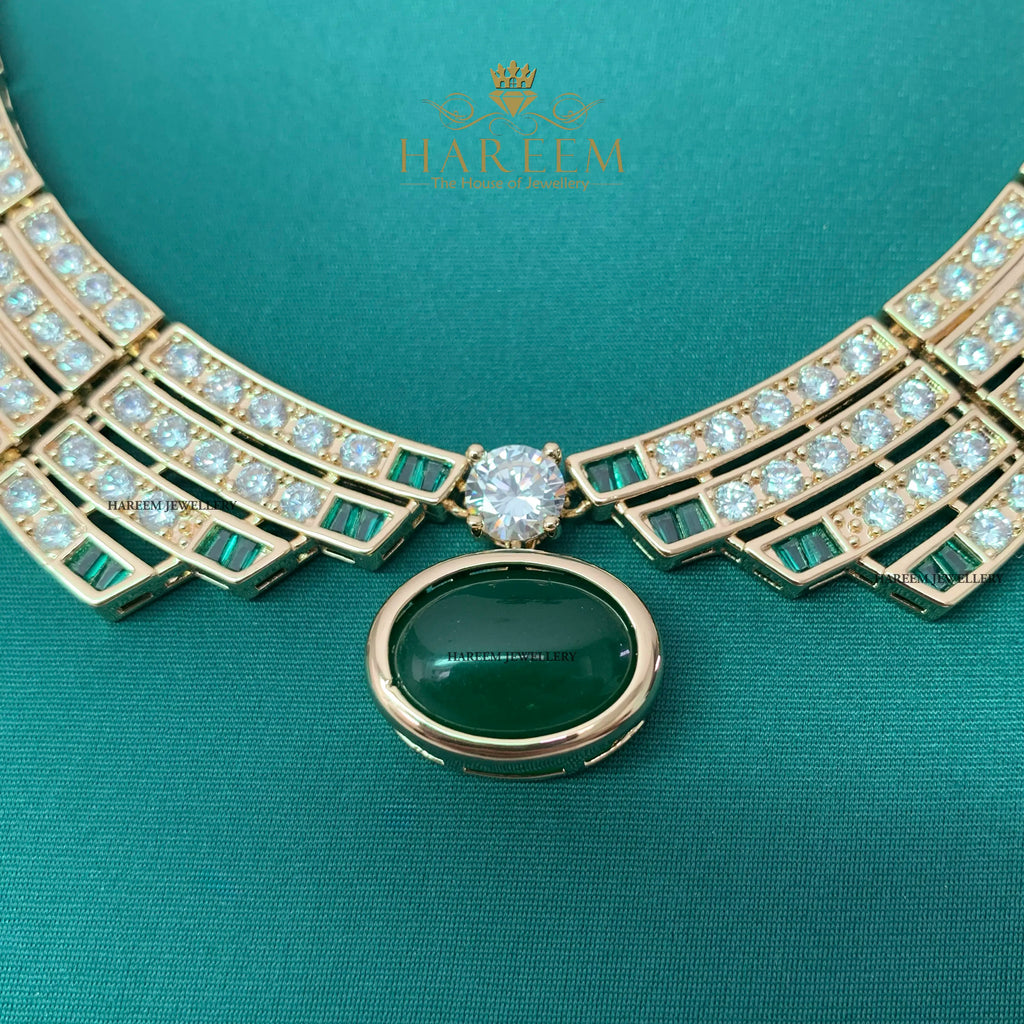 Emerald Beauty Stone Necklace Set