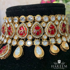Urooj Polki Bridal set- Ruby