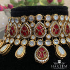 Urooj Polki Bridal set- Ruby