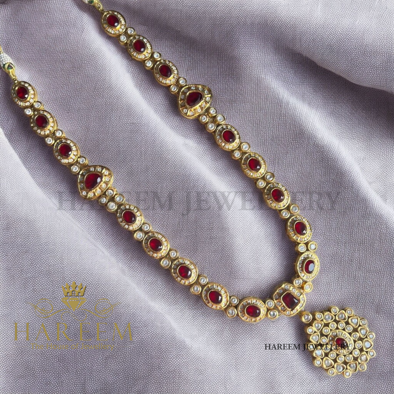 Bano Polki Yaqoot/ Ruby dublet Mala