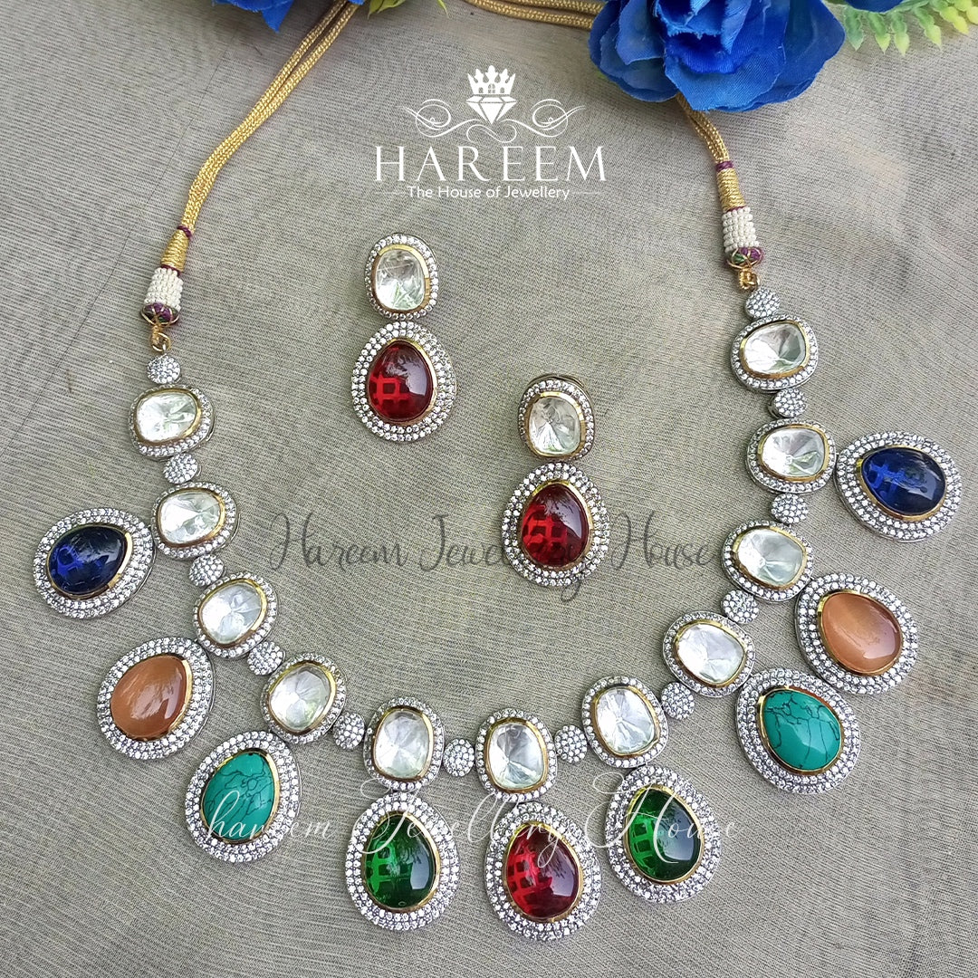Mozanite Polki Noratan set