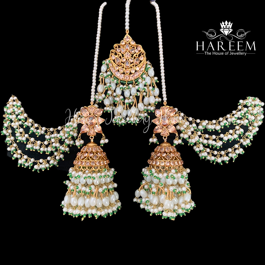 Samreen Earrings Tika Combo- Gold