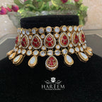 Urooj Polki Bridal set- Ruby