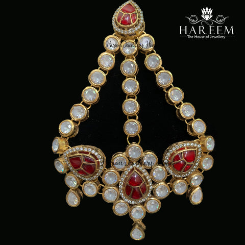 Urooj Polki Bridal set- Ruby