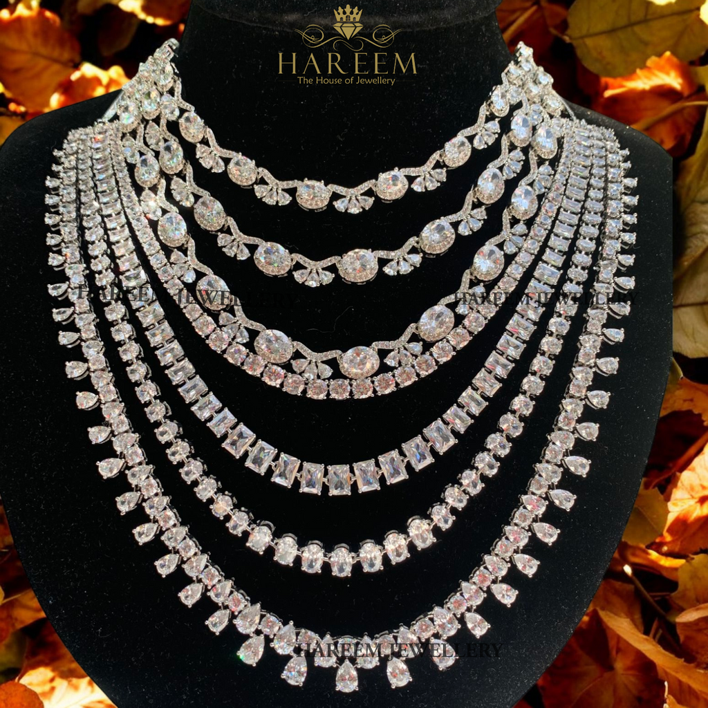 3 Layer flower Dimonte Necklace Set