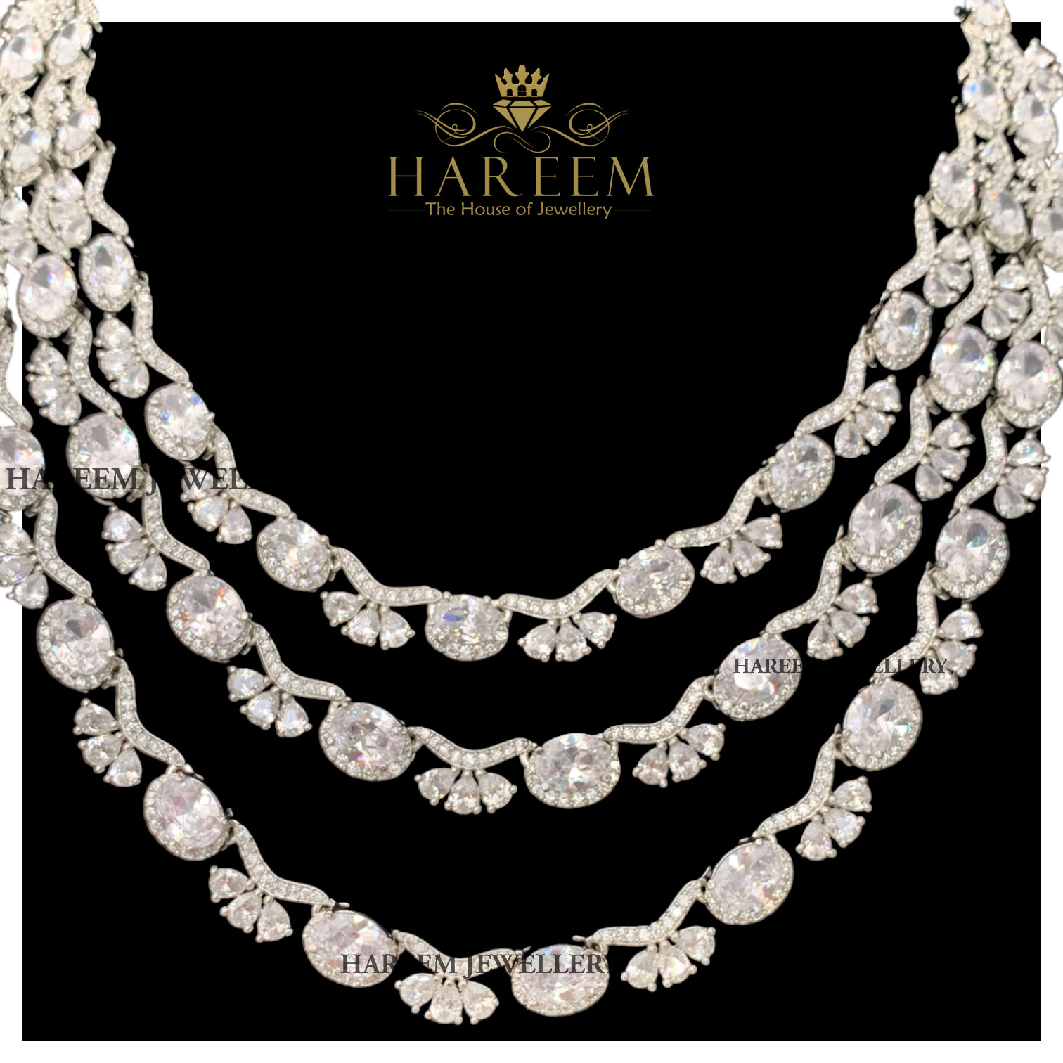 3 Layer flower Dimonte Necklace Set