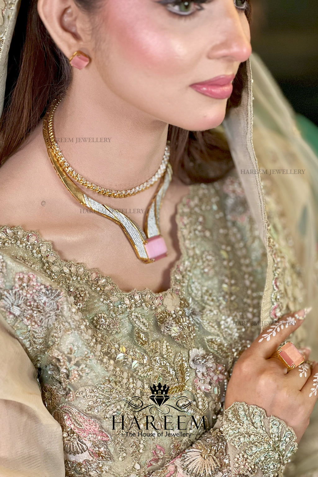 Pink Rose Diamond  Style Set
