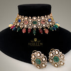 Jawahir Multi Gemstone Chokar set