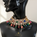 Jawahir Multi Gemstone Chokar set