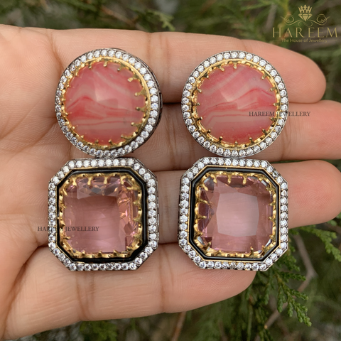 Double Rose Danglers