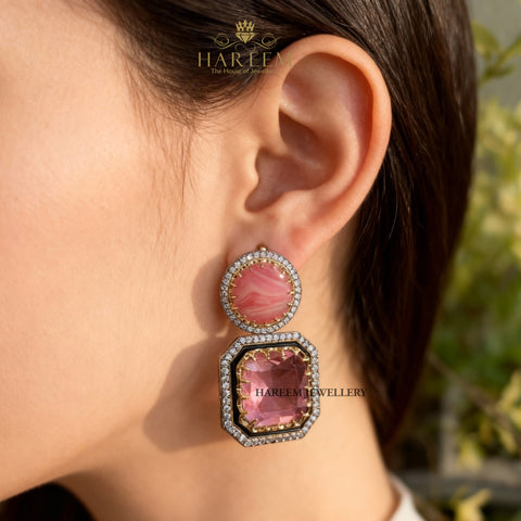 Double Rose Danglers