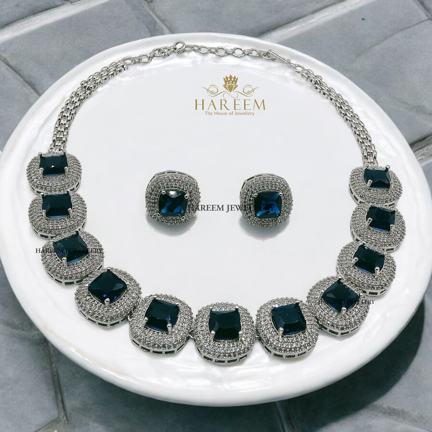 Nisha Sapphire Diamond  Set