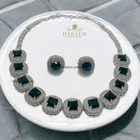 Nisha Sapphire Diamond  Set