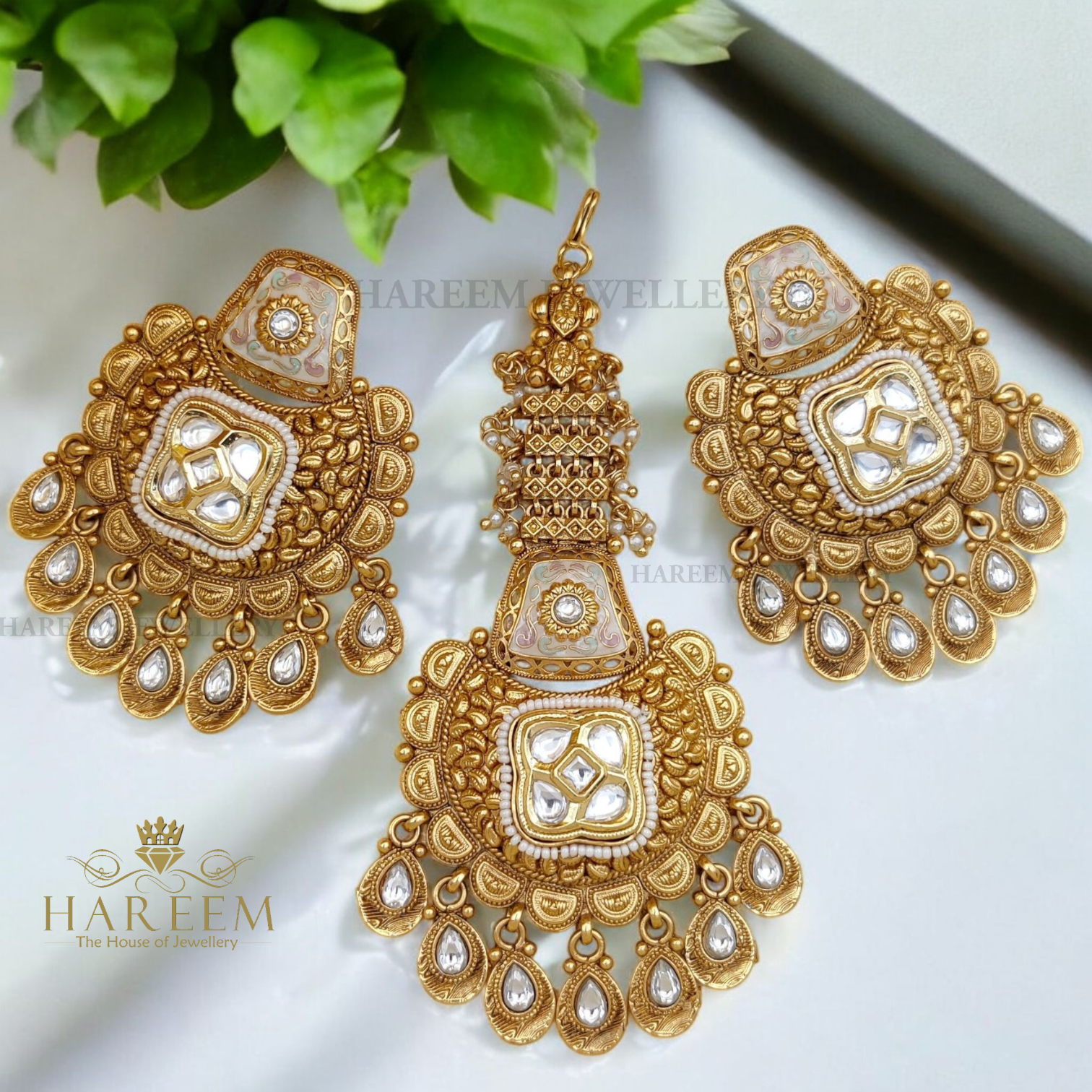Rajbari Earrings tika Combo