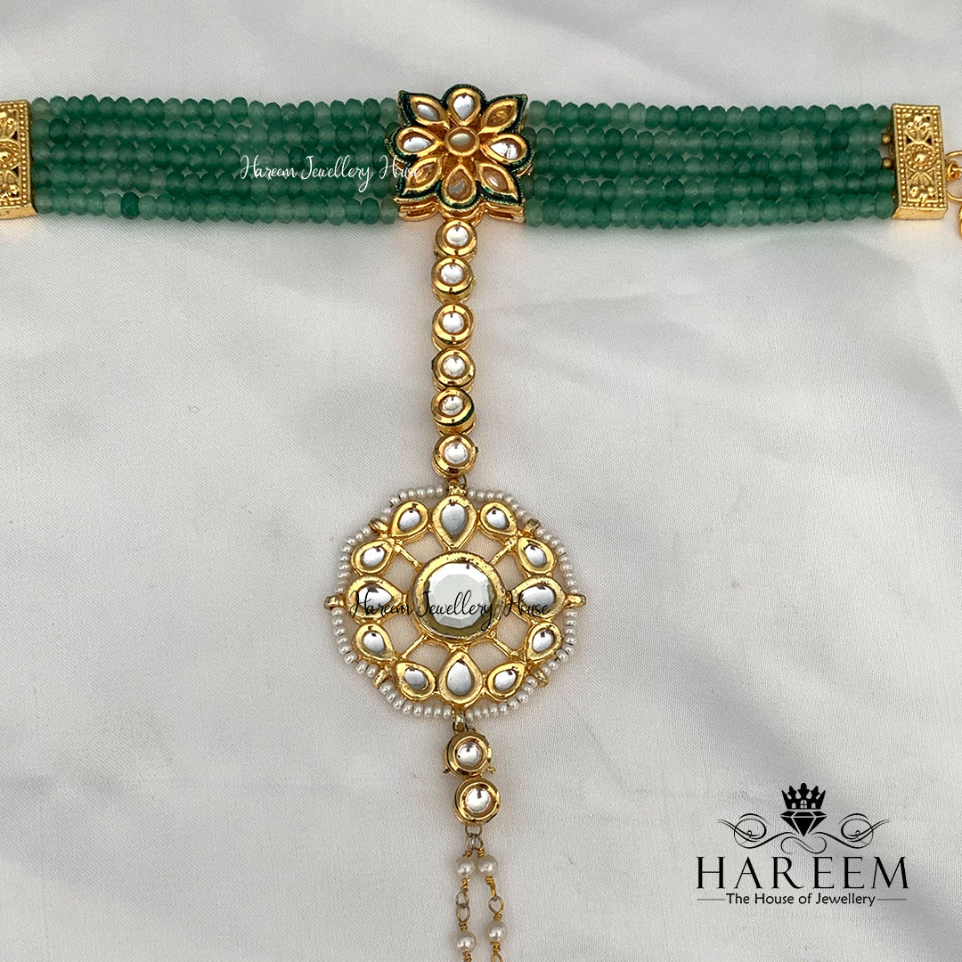 Sara Kundan Angla- Mint Green