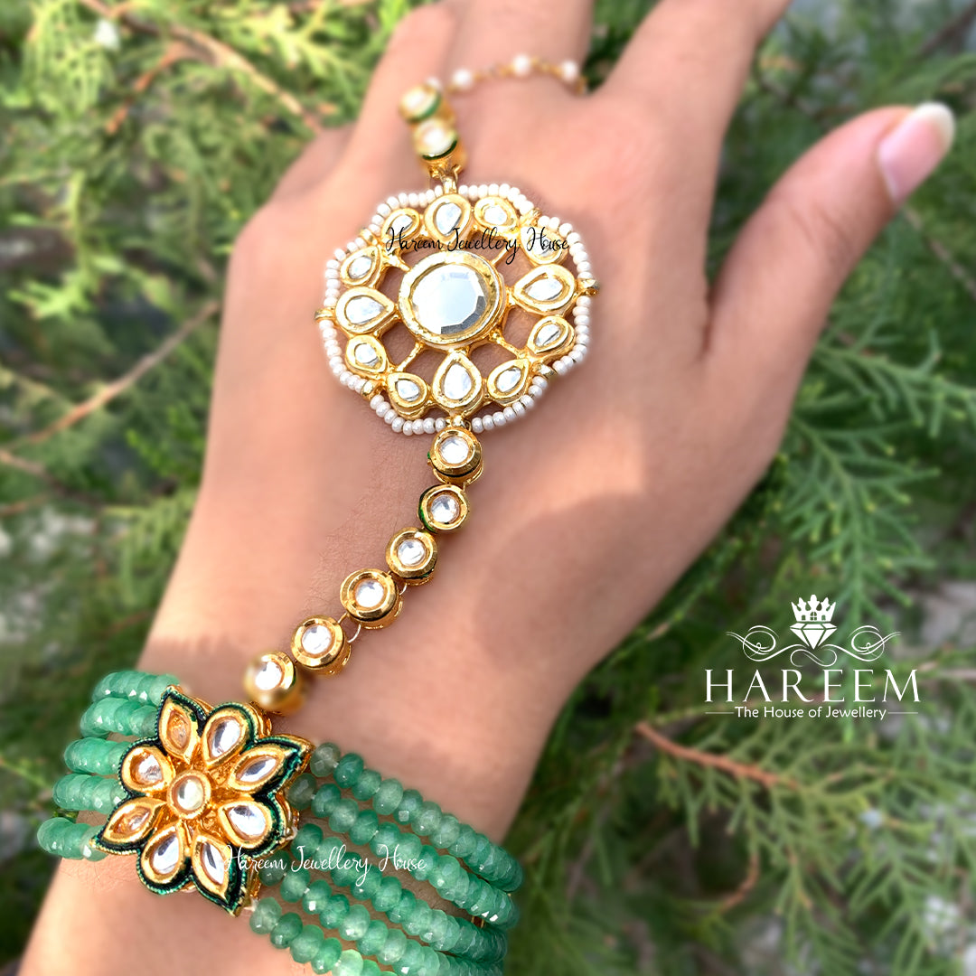 Sara Kundan Angla- Mint Green