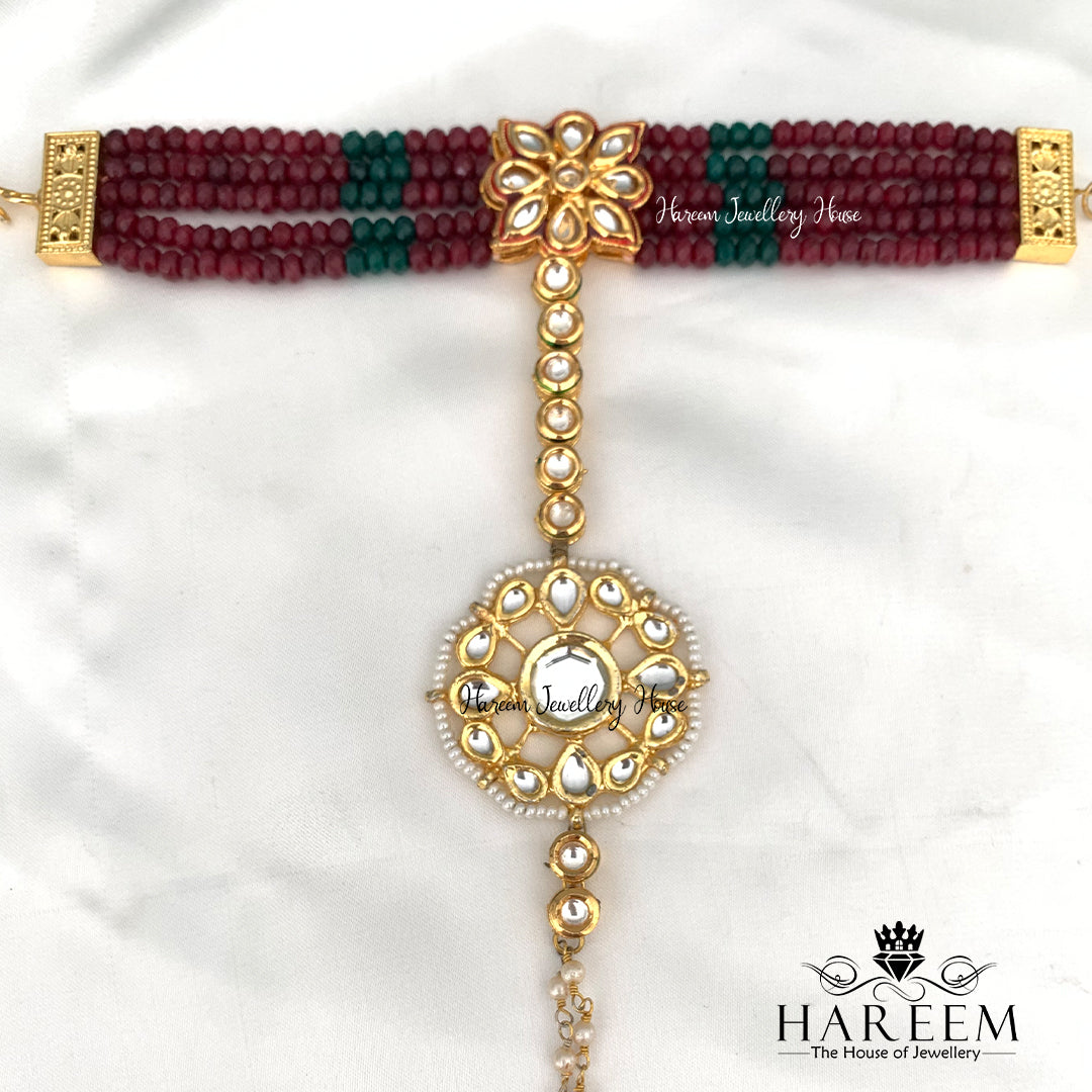 Sara Kundan Angla- Red Emerald