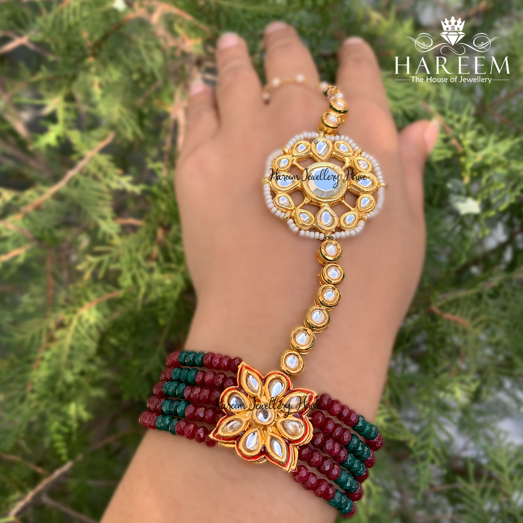 Sara Kundan Angla- Red Emerald