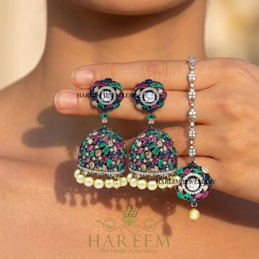Multi Kohar Earrings Tika CZ/AD COMBO