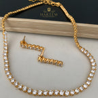 american diamond solitare set in gold platting by hareem Jewellery house 