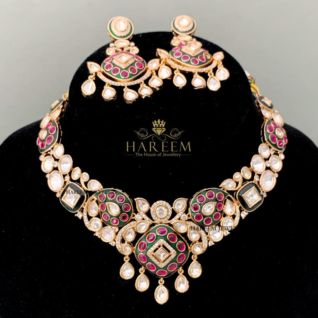 Rekha Polki Set - Ruby Gold