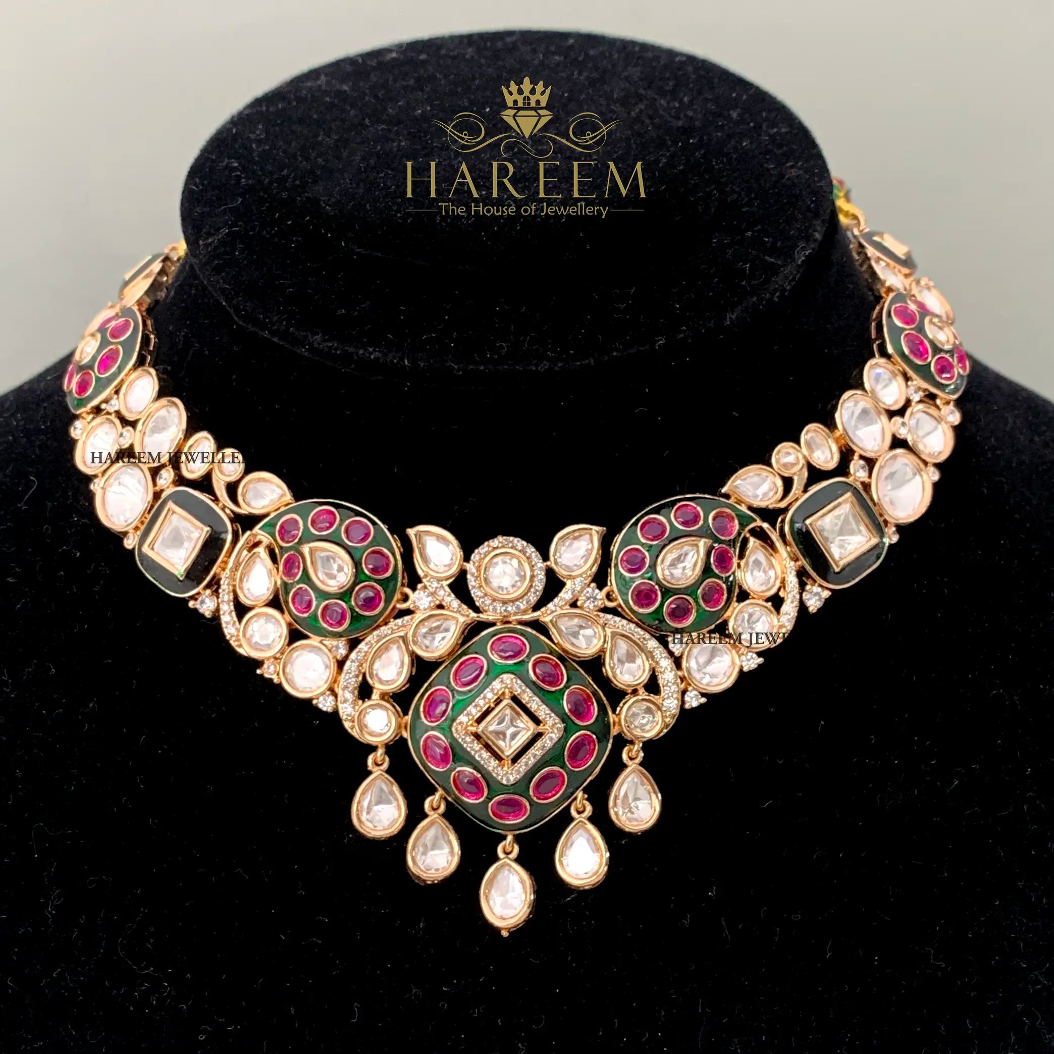 Rekha Polki Set - Ruby Gold