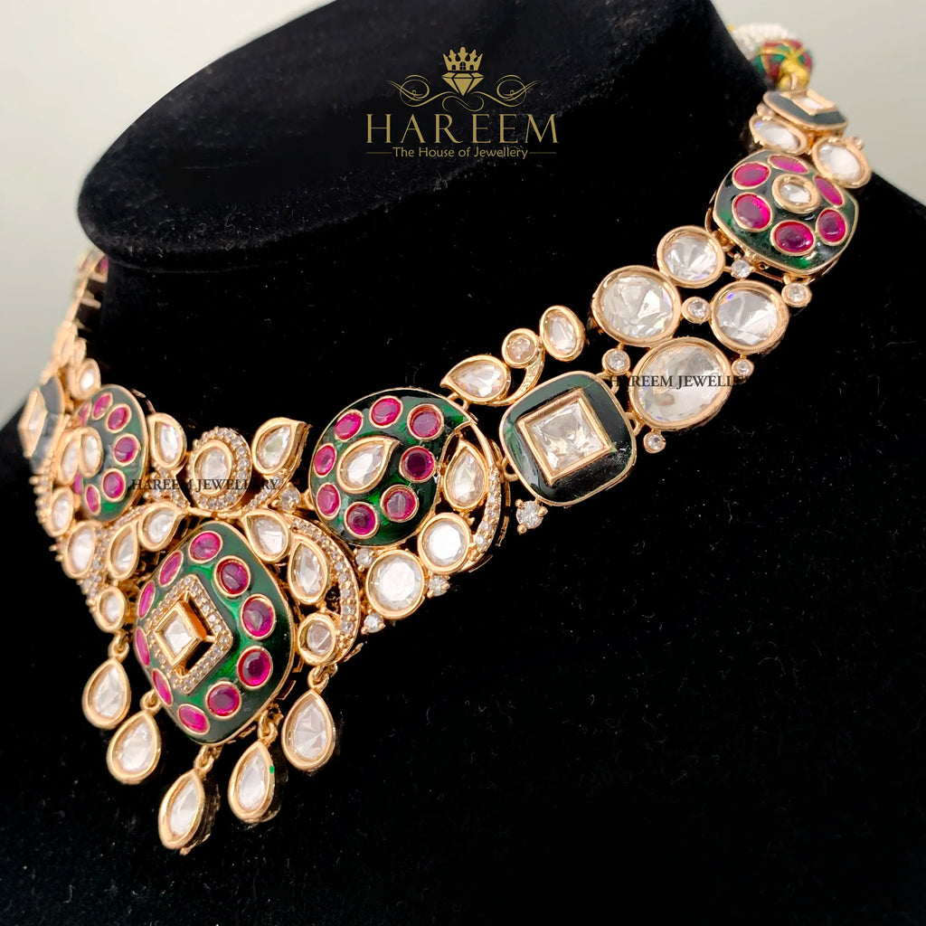 Rekha Polki Set - Ruby Gold