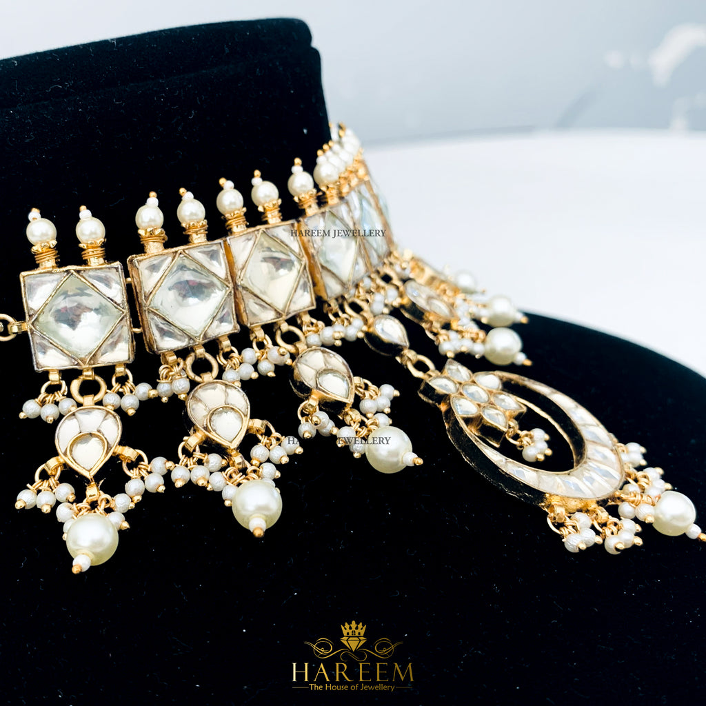 Shazma Silver Foil Chokar set