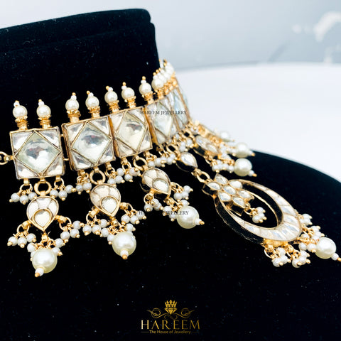 Shazma Silver Foil Chokar set