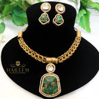 Hina Jade Gold Platted Necklace Set