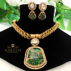 Hina Jade Gold Platted Necklace Set