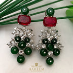 Noora Ruby Emerald  Necklace Set