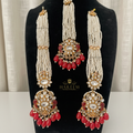 Areeba Heritage  Earrings tika Combo- Hot pink