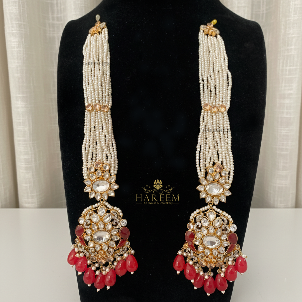Areeba Heritage  Earrings- Hot Pink