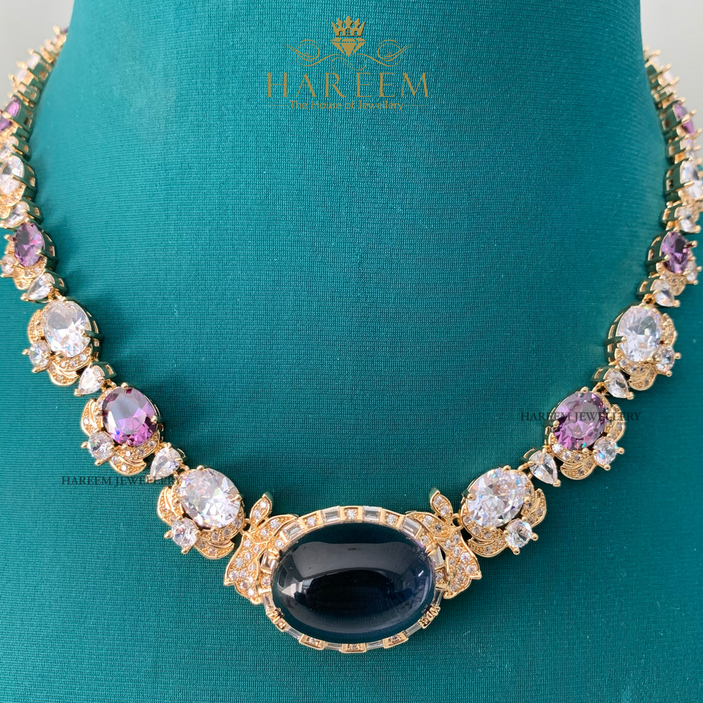 Lavender Amythest Aura Necklace Set