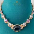 Lavender Amythest Aura Necklace Set