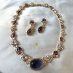 Lavender Amythest Aura Necklace Set