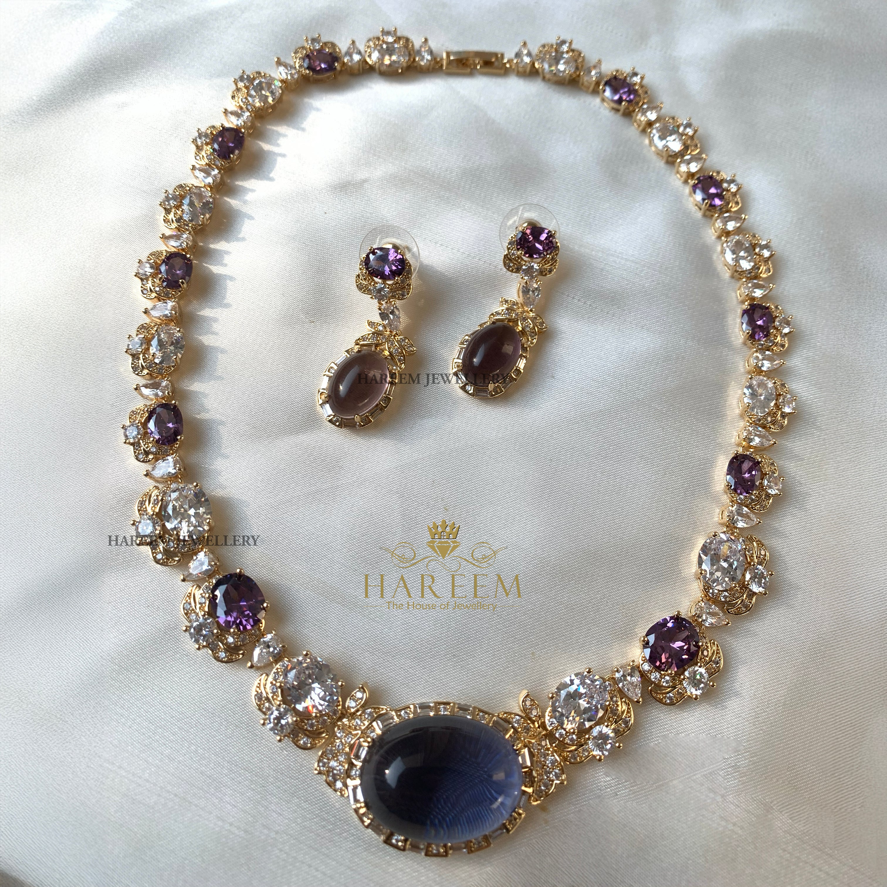Lavender Amythest Aura Necklace Set