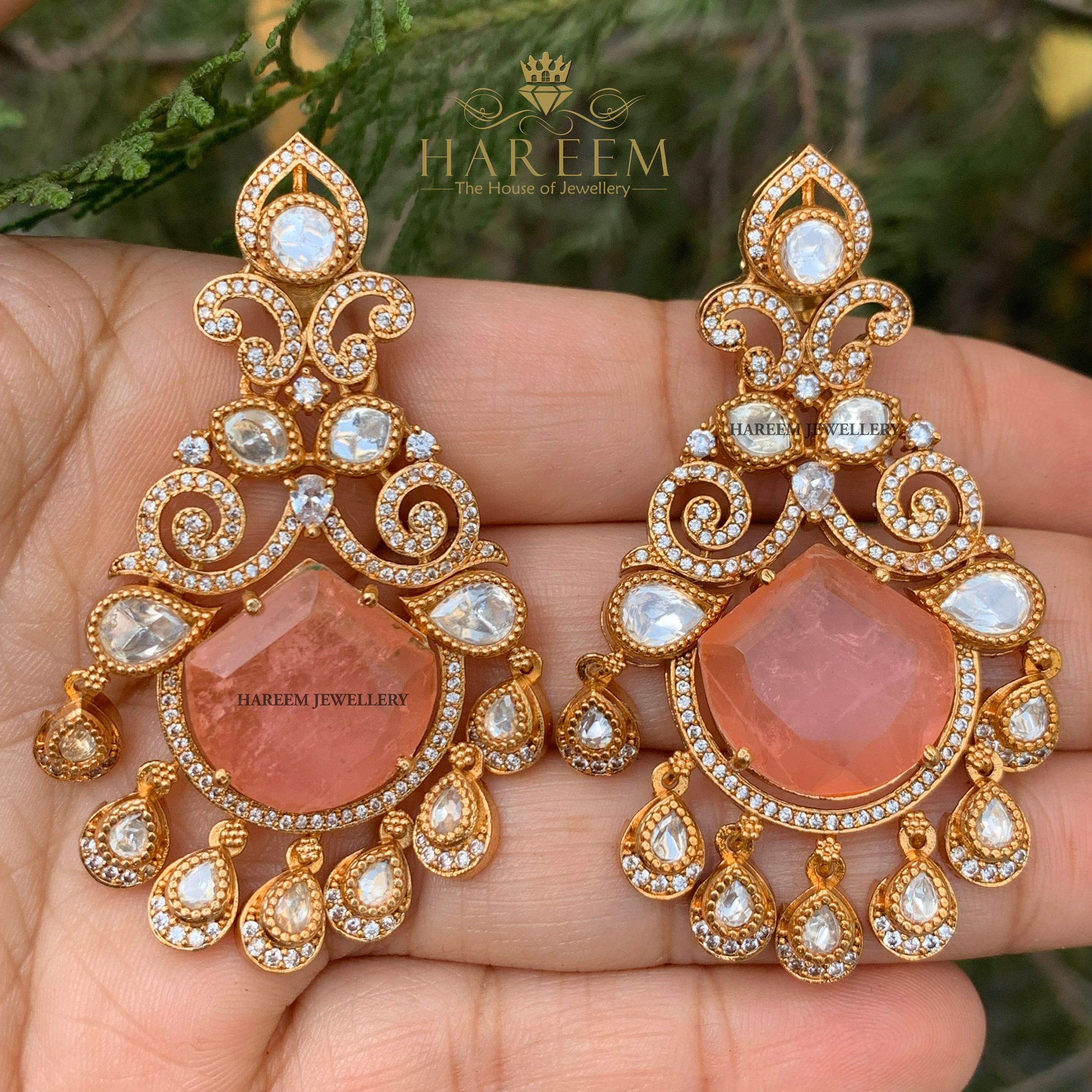 Peachy Rose Danglers