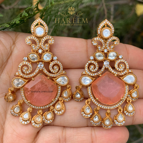 Peachy Rose Danglers