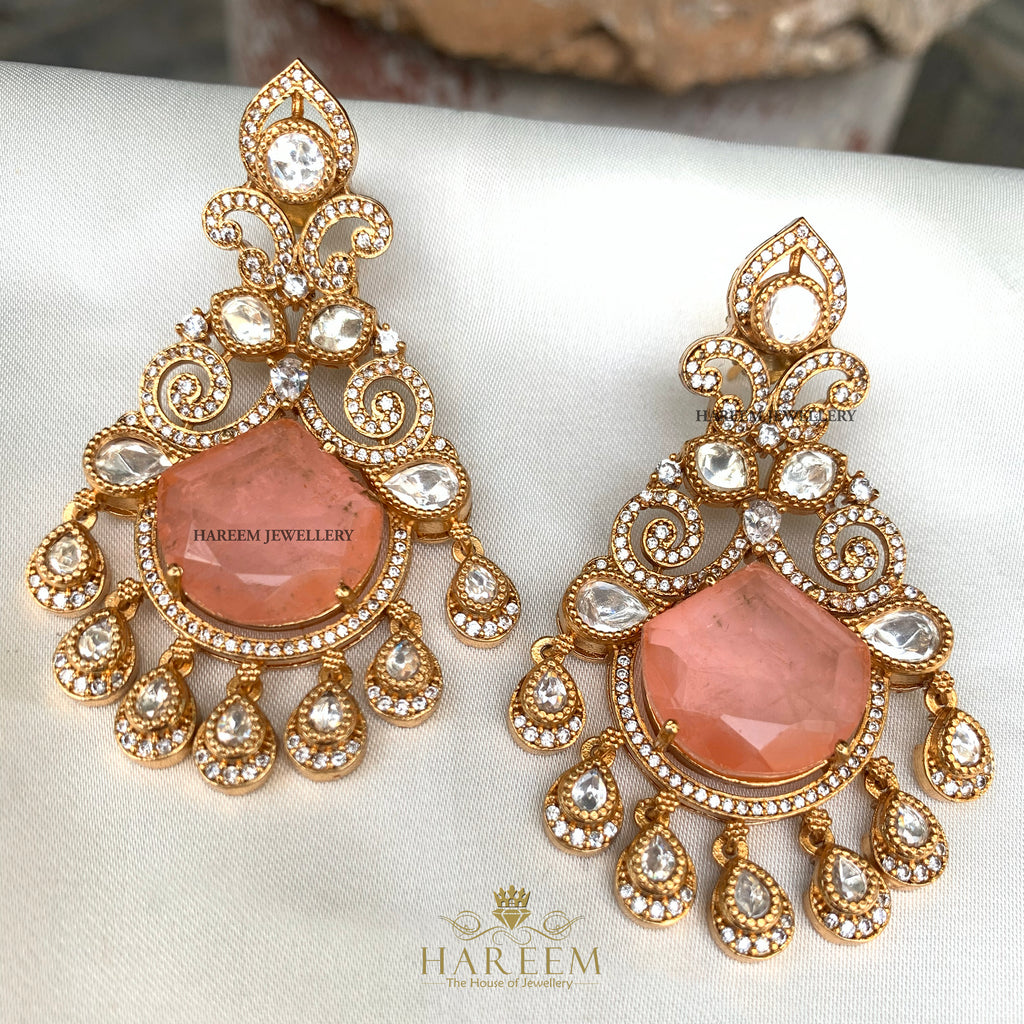 Peachy Rose Danglers