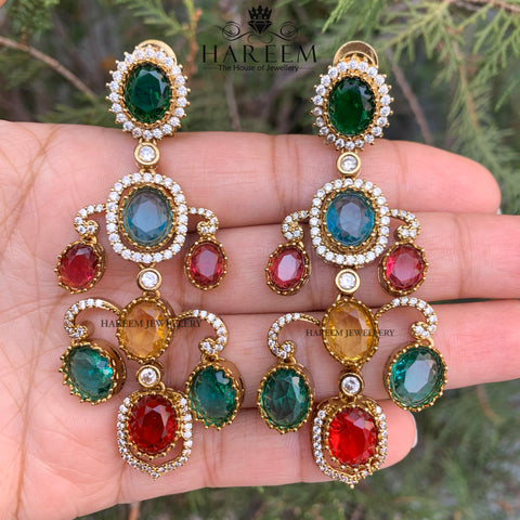 Shanaya Multi Stone Dangler